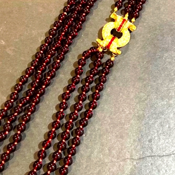 Vintage Nolan Miller Garnet Necklace - Picture 1 of 7